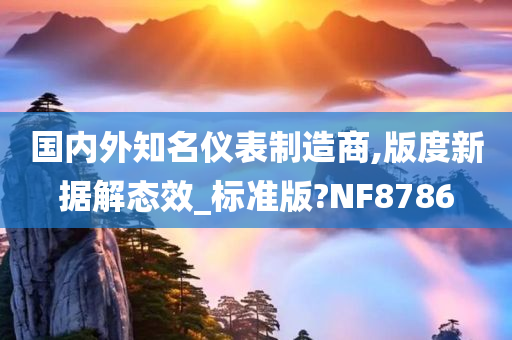 国内外知名仪表制造商,版度新据解态效_标准版?NF8786