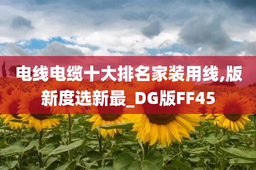 电线电缆十大排名家装用线,版新度选新最_DG版FF45