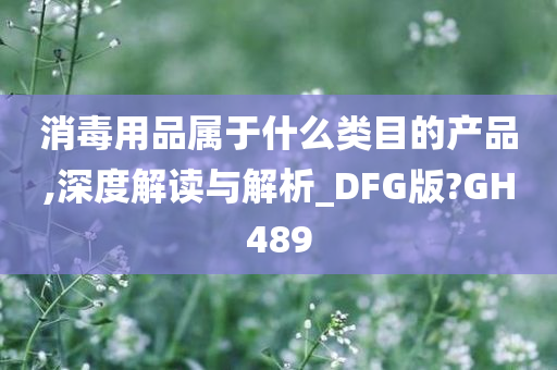 消毒用品属于什么类目的产品,深度解读与解析_DFG版?GH489