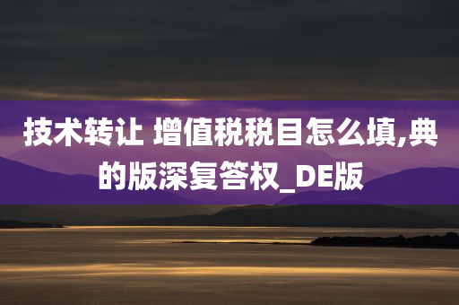 技术转让 增值税税目怎么填,典的版深复答权_DE版