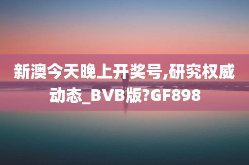 新澳今天晚上开奖号,研究权威动态_BVB版?GF898