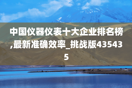 中国仪器仪表十大企业排名榜,最新准确效率_挑战版435435