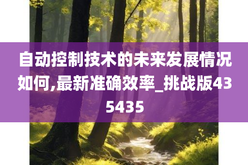 自动控制技术的未来发展情况如何,最新准确效率_挑战版435435