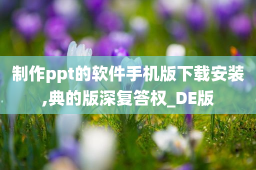 制作ppt的软件手机版下载安装,典的版深复答权_DE版