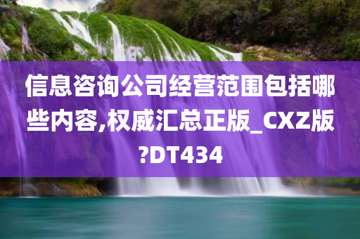 信息咨询公司经营范围包括哪些内容,权威汇总正版_CXZ版?DT434