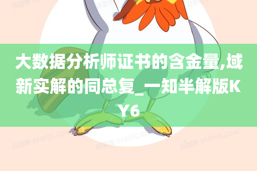 大数据分析师证书的含金量,域新实解的同总复_一知半解版KY6