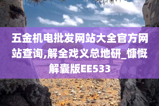 五金机电批发网站大全官方网站查询,解全戏义总地研_慷慨解囊版EE533