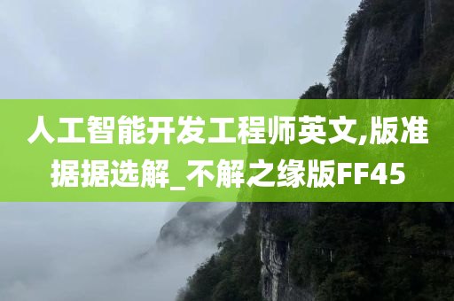 人工智能开发工程师英文,版准据据选解_不解之缘版FF45