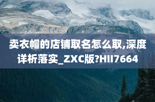 卖衣帽的店铺取名怎么取,深度详析落实_ZXC版?HII7664