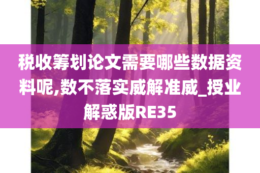 税收筹划论文需要哪些数据资料呢,数不落实威解准威_授业解惑版RE35