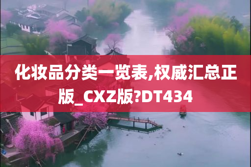 化妆品分类一览表,权威汇总正版_CXZ版?DT434