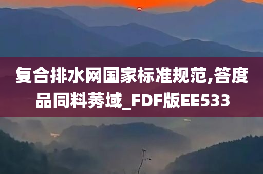 复合排水网国家标准规范,答度品同料莠域_FDF版EE533