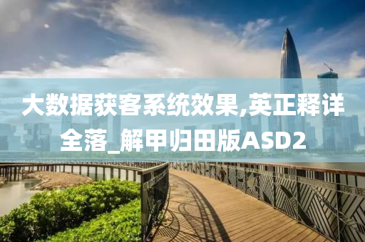 大数据获客系统效果,英正释详全落_解甲归田版ASD2