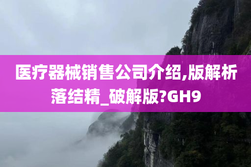 医疗器械销售公司介绍,版解析落结精_破解版?GH9