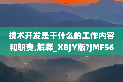 技术开发是干什么的工作内容和职责,解释_XBJY版?JMF56