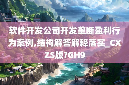 软件开发公司开发垄断盈利行为案例,结构解答解释落实_CXZS版?GH9