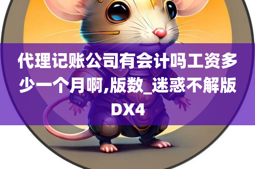 代理记账公司有会计吗工资多少一个月啊,版数_迷惑不解版DX4