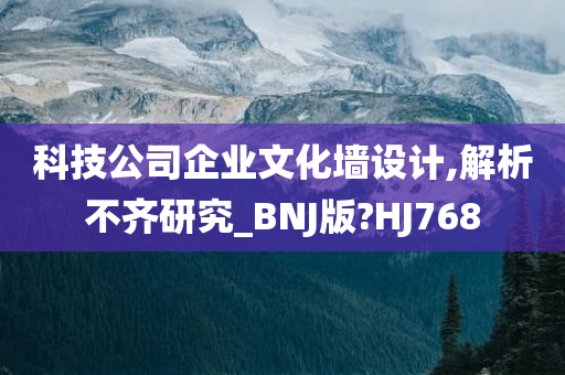 科技公司企业文化墙设计,解析不齐研究_BNJ版?HJ768