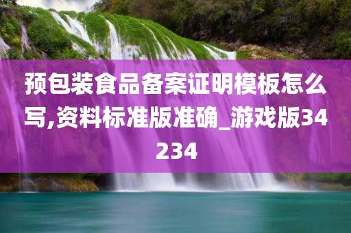 预包装食品备案证明模板怎么写,资料标准版准确_游戏版34234