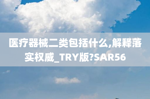 医疗器械二类包括什么,解释落实权威_TRY版?SAR56