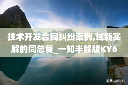 技术开发合同纠纷案例,域新实解的同总复_一知半解版KY6