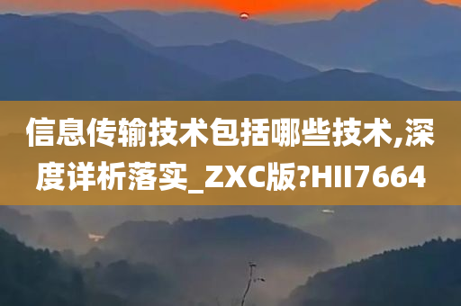 信息传输技术包括哪些技术,深度详析落实_ZXC版?HII7664