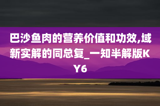 巴沙鱼肉的营养价值和功效,域新实解的同总复_一知半解版KY6