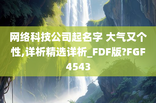 网络科技公司起名字 大气又个性,详析精选详析_FDF版?FGF4543