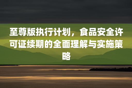 至尊版执行计划，食品安全许可证续期的全面理解与实施策略