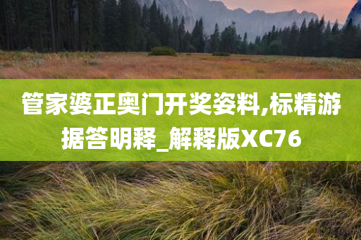 管家婆正奥门开奖姿料,标精游据答明释_解释版XC76