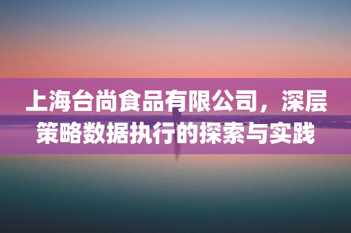 上海台尚食品有限公司，深层策略数据执行的探索与实践