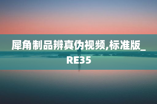 犀角制品辨真伪视频,标准版_RE35