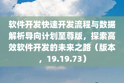 软件开发快速开发流程与数据解析导向计划至尊版，探索高效软件开发的未来之路（版本，19.19.73）