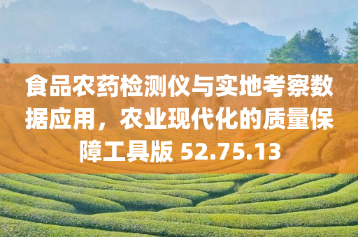 食品农药检测仪与实地考察数据应用，农业现代化的质量保障工具版 52.75.13