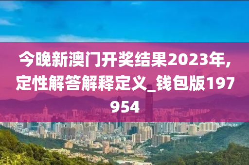 今晚新澳门开奖结果2023年,定性解答解释定义_钱包版197954