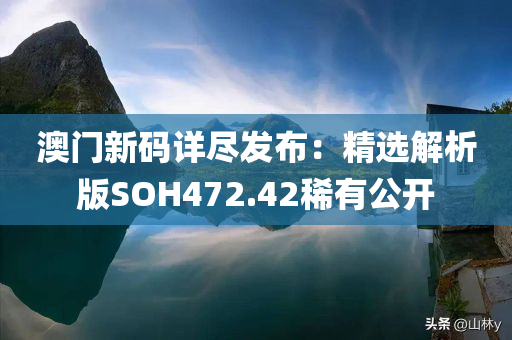 澳门新码详尽发布：精选解析版SOH472.42稀有公开