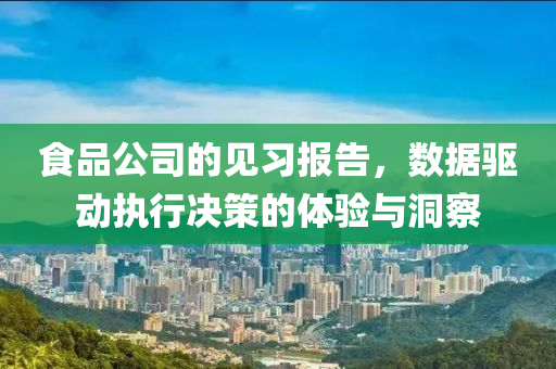 食品公司的见习报告，数据驱动执行决策的体验与洞察