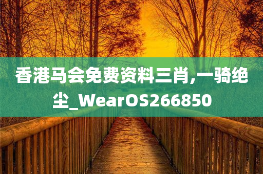 香港马会免费资料三肖,一骑绝尘_WearOS266850