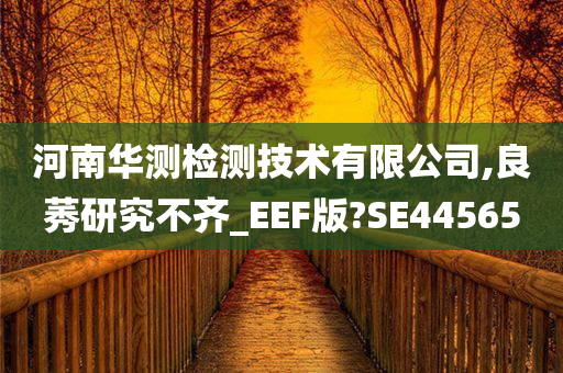 河南华测检测技术有限公司,良莠研究不齐_EEF版?SE44565