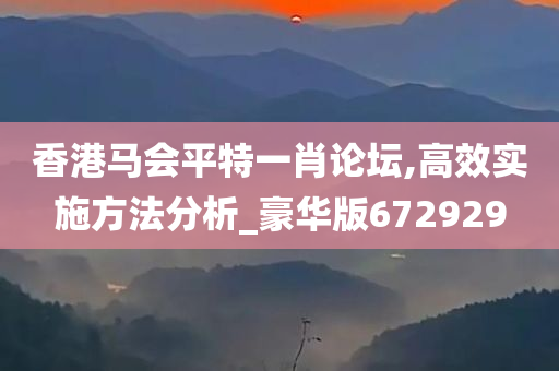 香港马会平特一肖论坛,高效实施方法分析_豪华版672929