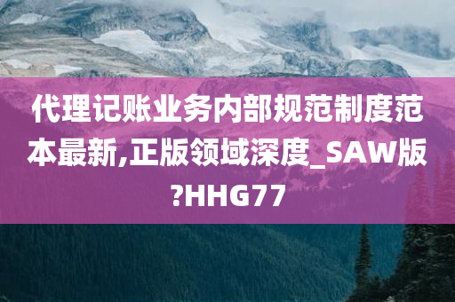 代理记账业务内部规范制度范本最新,正版领域深度_SAW版?HHG77