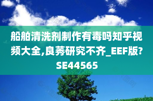 船舶清洗剂制作有毒吗知乎视频大全,良莠研究不齐_EEF版?SE44565