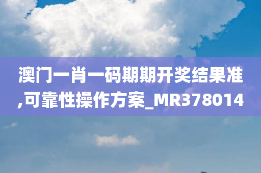 澳门一肖一码期期开奖结果准,可靠性操作方案_MR378014