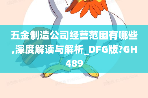 五金制造公司经营范围有哪些,深度解读与解析_DFG版?GH489