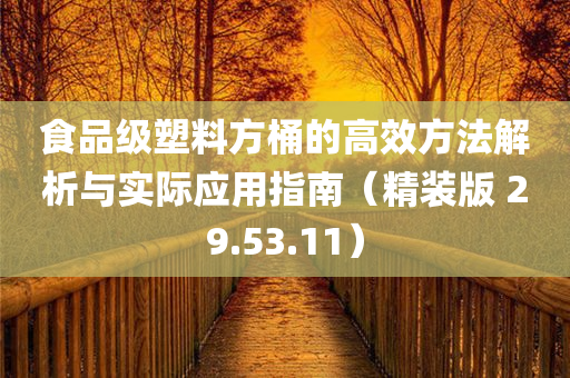 食品级塑料方桶的高效方法解析与实际应用指南（精装版 29.53.11）