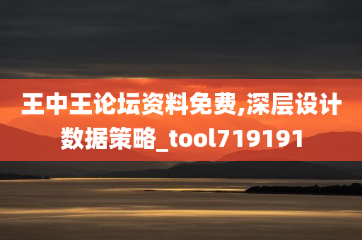 王中王论坛资料免费,深层设计数据策略_tool719191