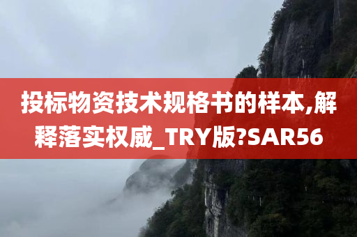 投标物资技术规格书的样本,解释落实权威_TRY版?SAR56