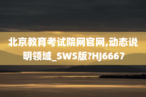 北京教育考试院网官网,动态说明领域_SWS版?HJ6667